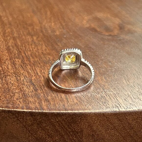 New STERLING SILVER 925 Yellow Cz Ring Size 8 - Picture 6 of 6